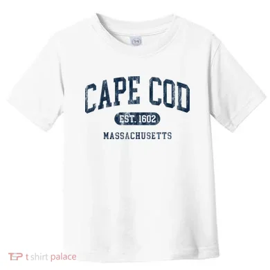 Cape Cod Est 1602 Massachusetts Retro Preppy Throwback Toddler T-Shirt