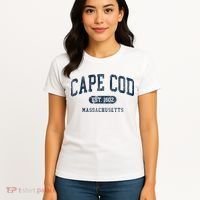Cape Cod Est 1602 Massachusetts Retro Preppy Throwback Women's T-Shirt thumb 4