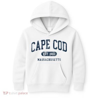 Cape Cod Est 1602 Massachusetts Retro Preppy Throwback Kids Hoodie