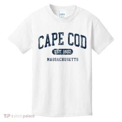 Cape Cod Est 1602 Massachusetts Retro Preppy Throwback Kids T-Shirt