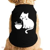 Cute Cat Eating Ramen Doggie Tank thumb 0