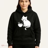 Cute Cat Eating Ramen Hoodie thumb 5