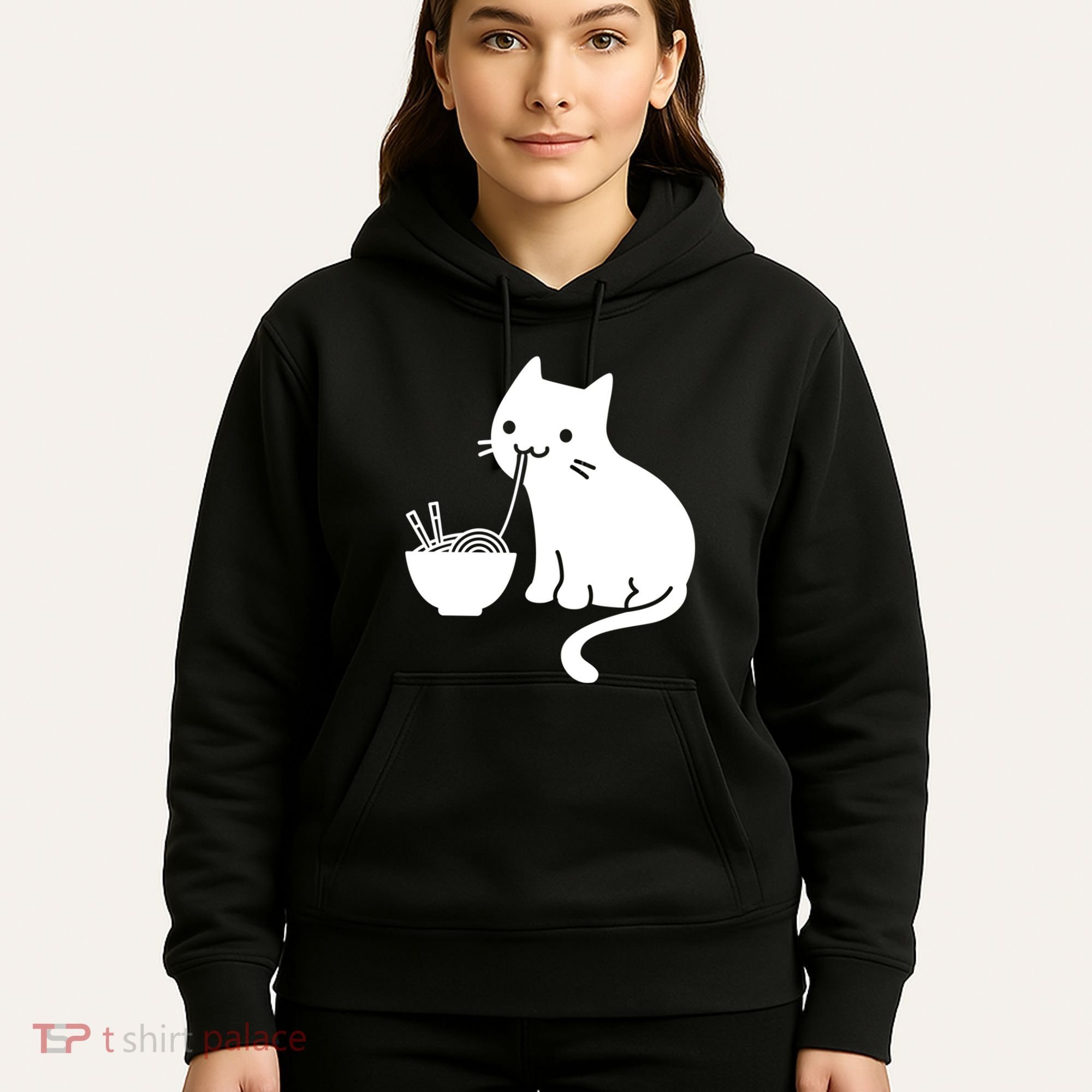 Cute Cat Eating Ramen Hoodie