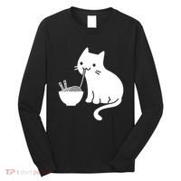 Cute Cat Eating Ramen Long Sleeve Shirt thumb 0