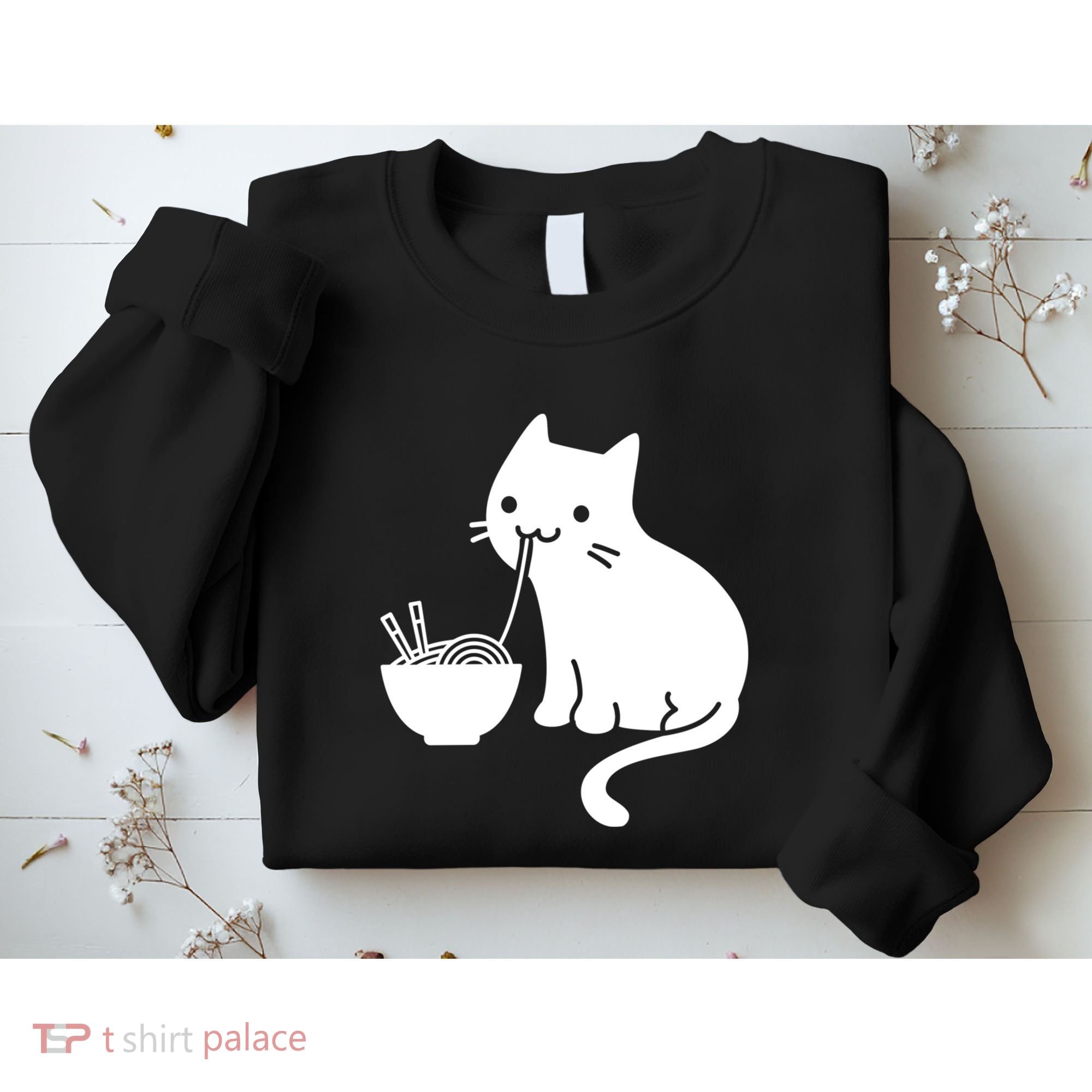 Cute Cat Eating Ramen Sweatshirt