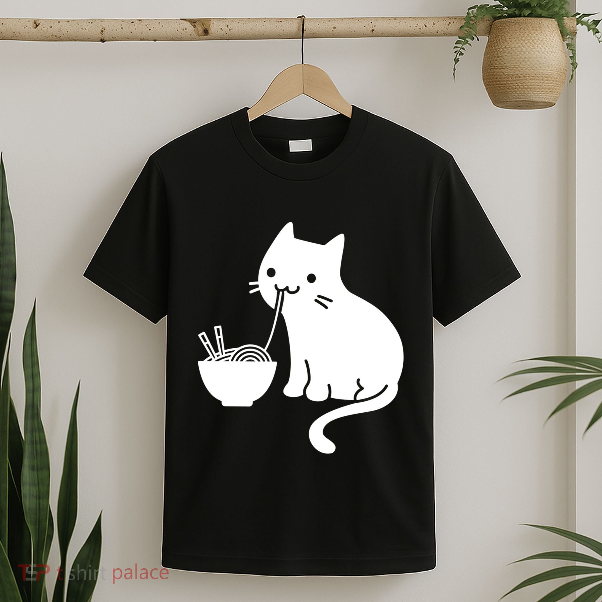 Cute Cat Eating Ramen T-Shirt