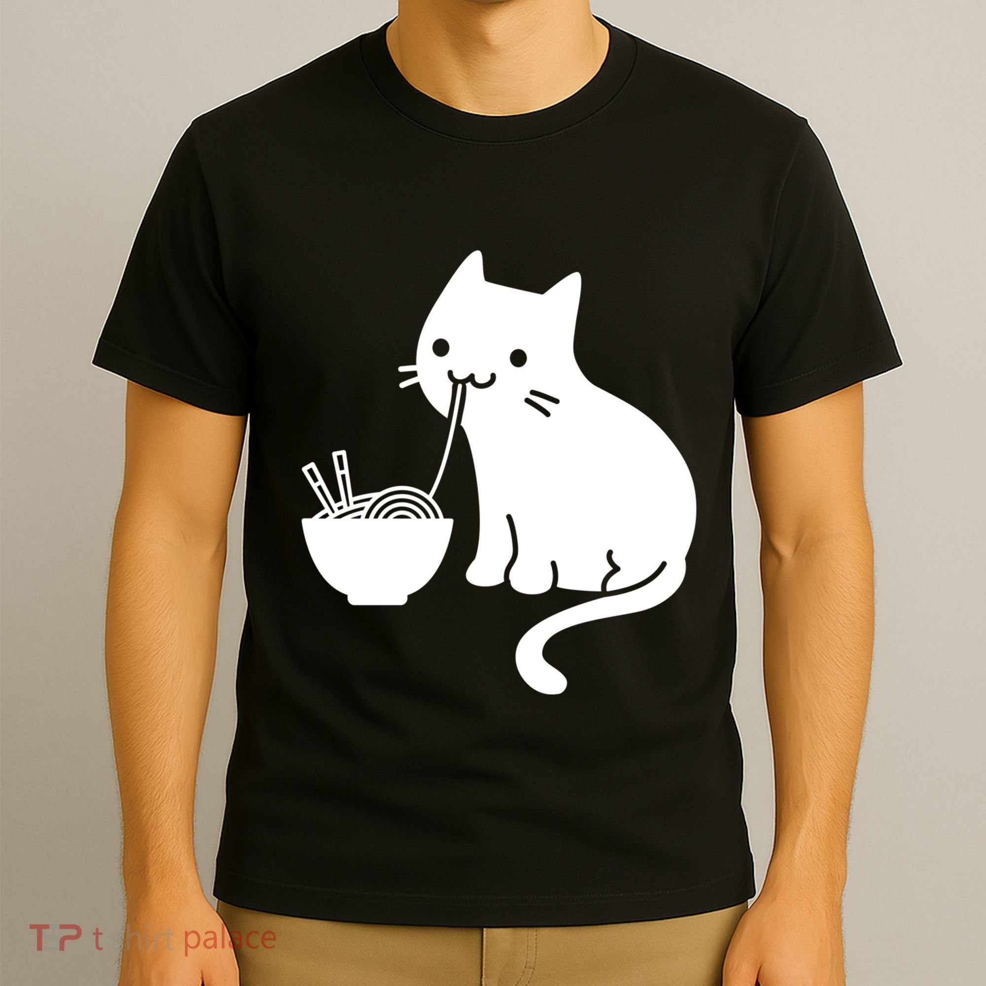 Cute Cat Eating Ramen T-Shirt