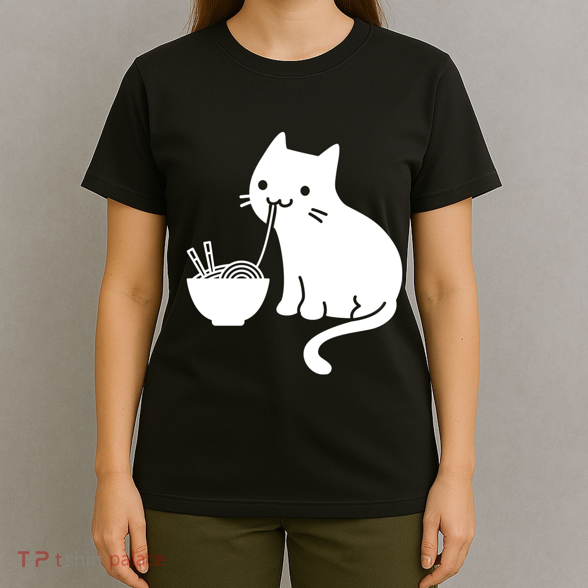 Cute Cat Eating Ramen T-Shirt