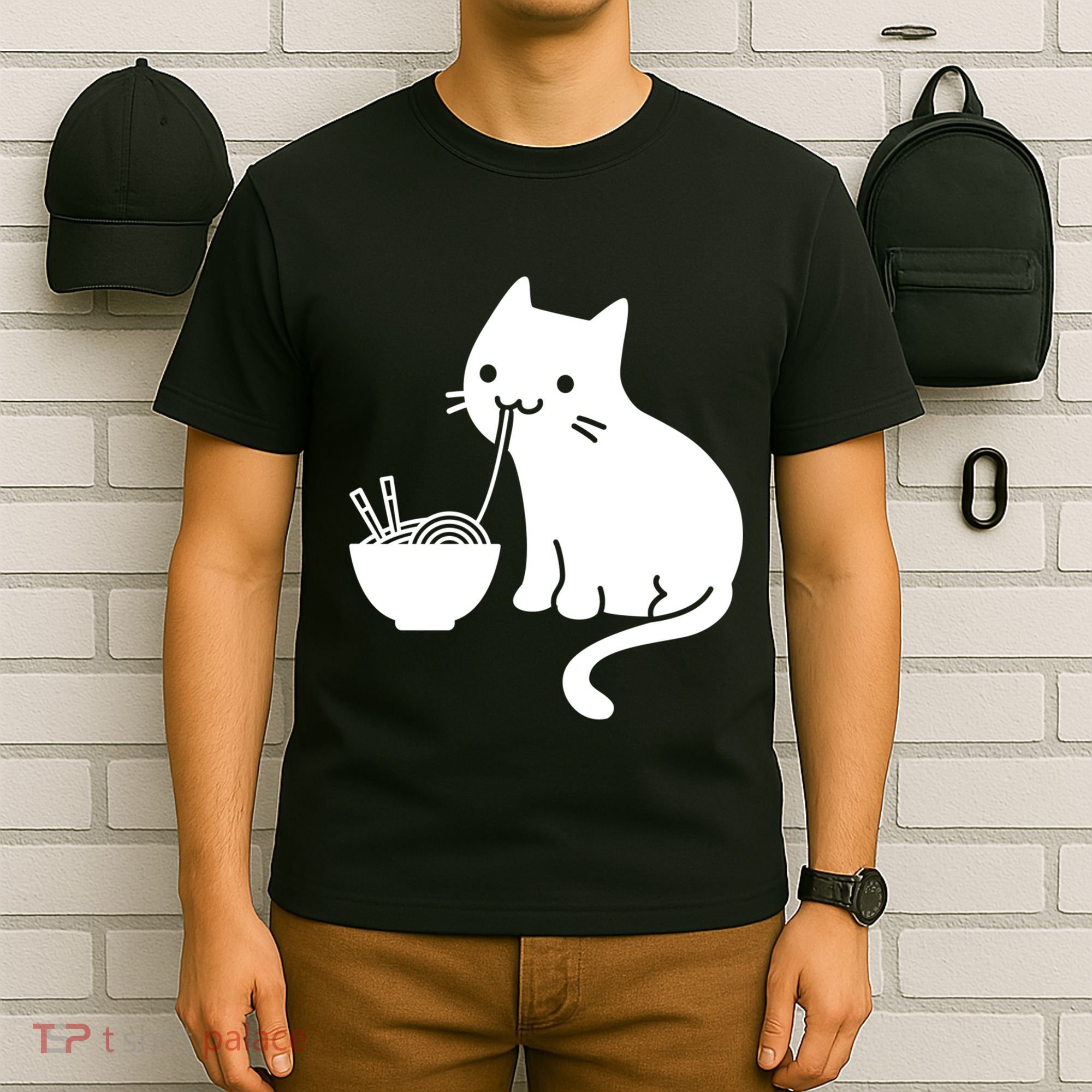 Cute Cat Eating Ramen T-Shirt