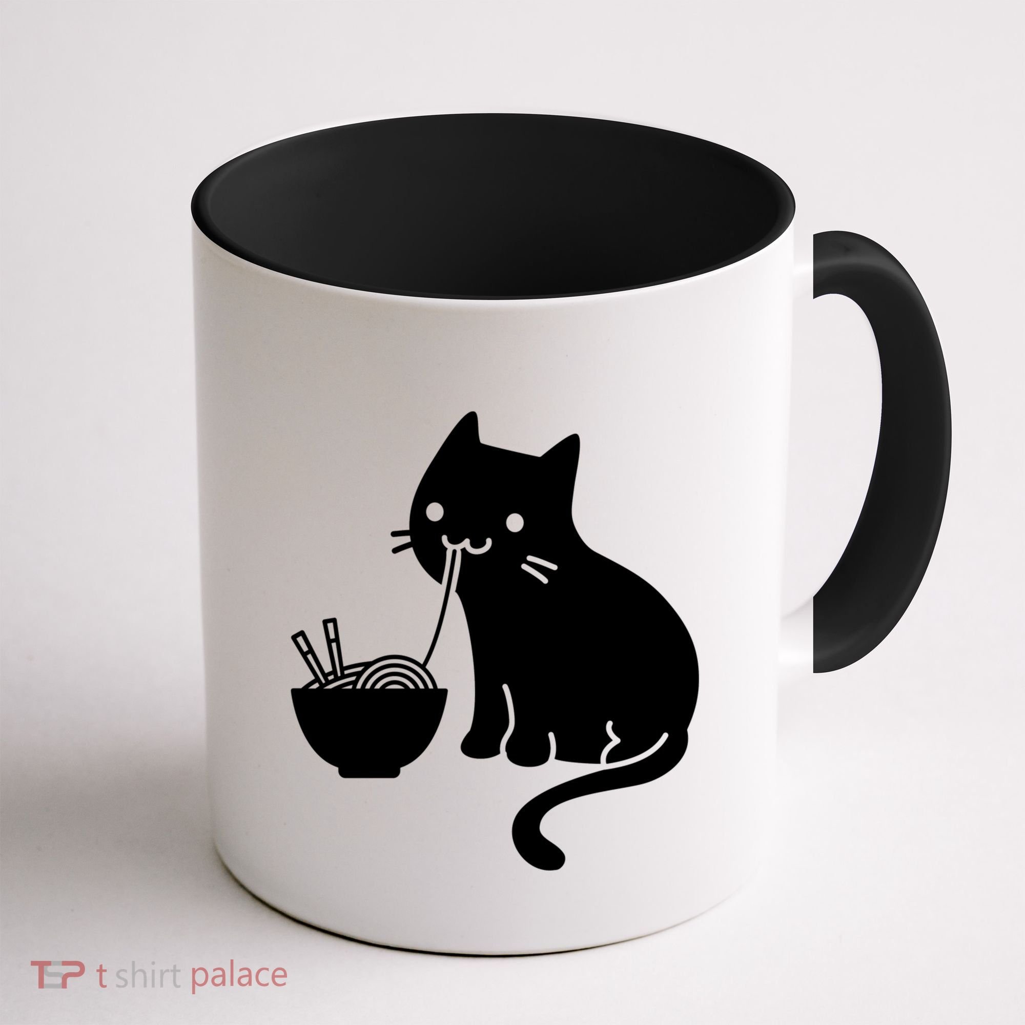 Cute Cat Eating Ramen Coffee Mug