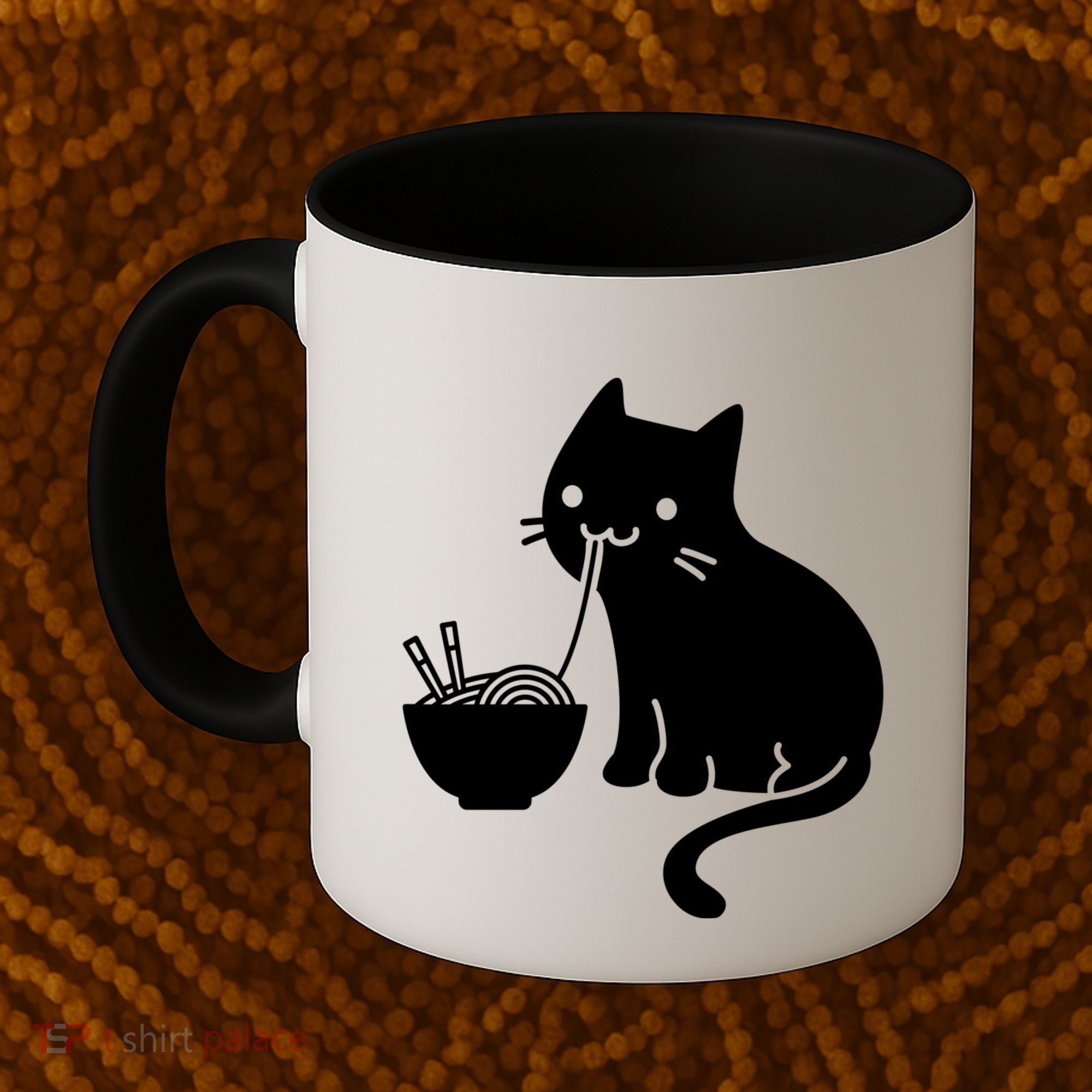 Cute Cat Eating Ramen Coffee Mug