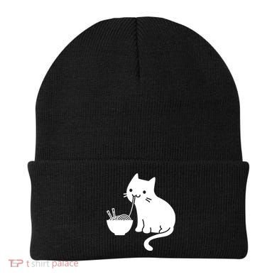 Cute Cat Eating Ramen Beanie