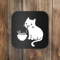 Cute Cat Eating Ramen Coaster thumb 0