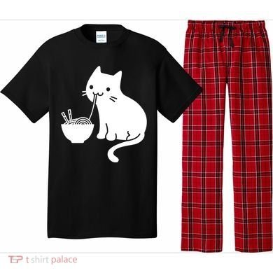 Cute Cat Eating Ramen Pajama Set