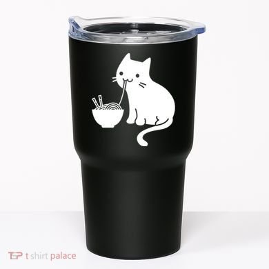 Cute Cat Eating Ramen Tumbler