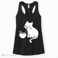 Cute Cat Eating Ramen Women's Tank Top thumb 0