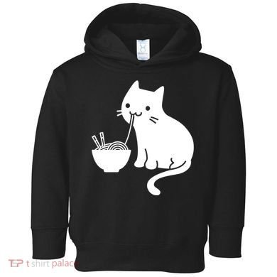 Cute Cat Eating Ramen Toddler Hoodie