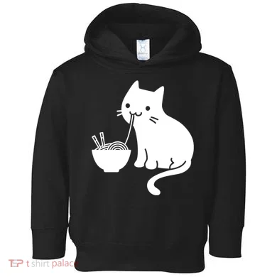Cute Cat Eating Ramen Toddler Hoodie