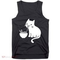 Cute Cat Eating Ramen Tank Top thumb 0