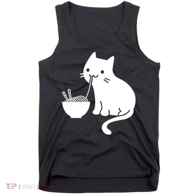 Cute Cat Eating Ramen Tank Top
