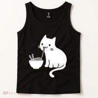 Cute Cat Eating Ramen Tank Top thumb 2
