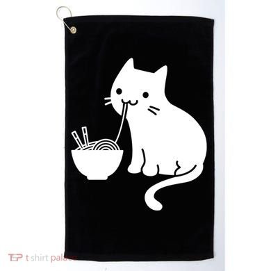 Cute Cat Eating Ramen Golf Towel