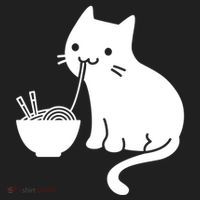 Cute Cat Eating Ramen Golf Towel thumb 3