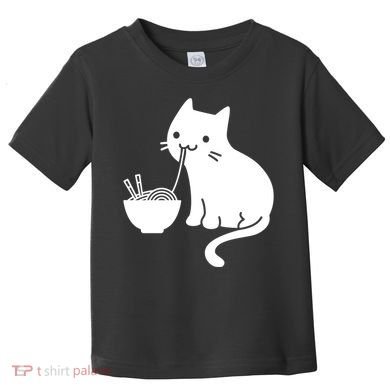 Cute Cat Eating Ramen Toddler T-Shirt