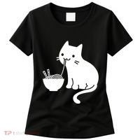 Cute Cat Eating Ramen Women's T-Shirt thumb 0