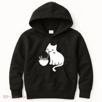 Cute Cat Eating Ramen Kids Hoodie thumb 0