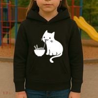 Cute Cat Eating Ramen Kids Hoodie thumb 3