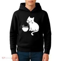 Cute Cat Eating Ramen Kids Hoodie thumb 4