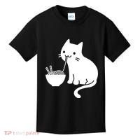 Cute Cat Eating Ramen Kids T-Shirt thumb 0