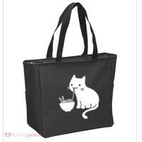 Cute Cat Eating Ramen Tote Bag thumb 2
