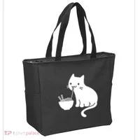 Cute Cat Eating Ramen Tote Bag thumb 2