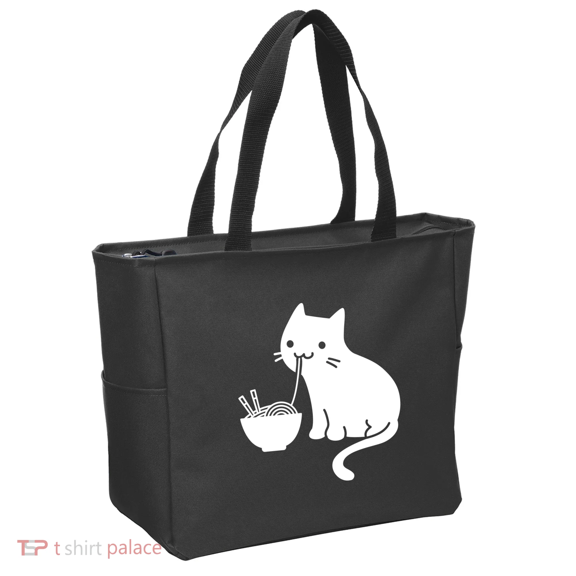 Cute Cat Eating Ramen Tote Bag