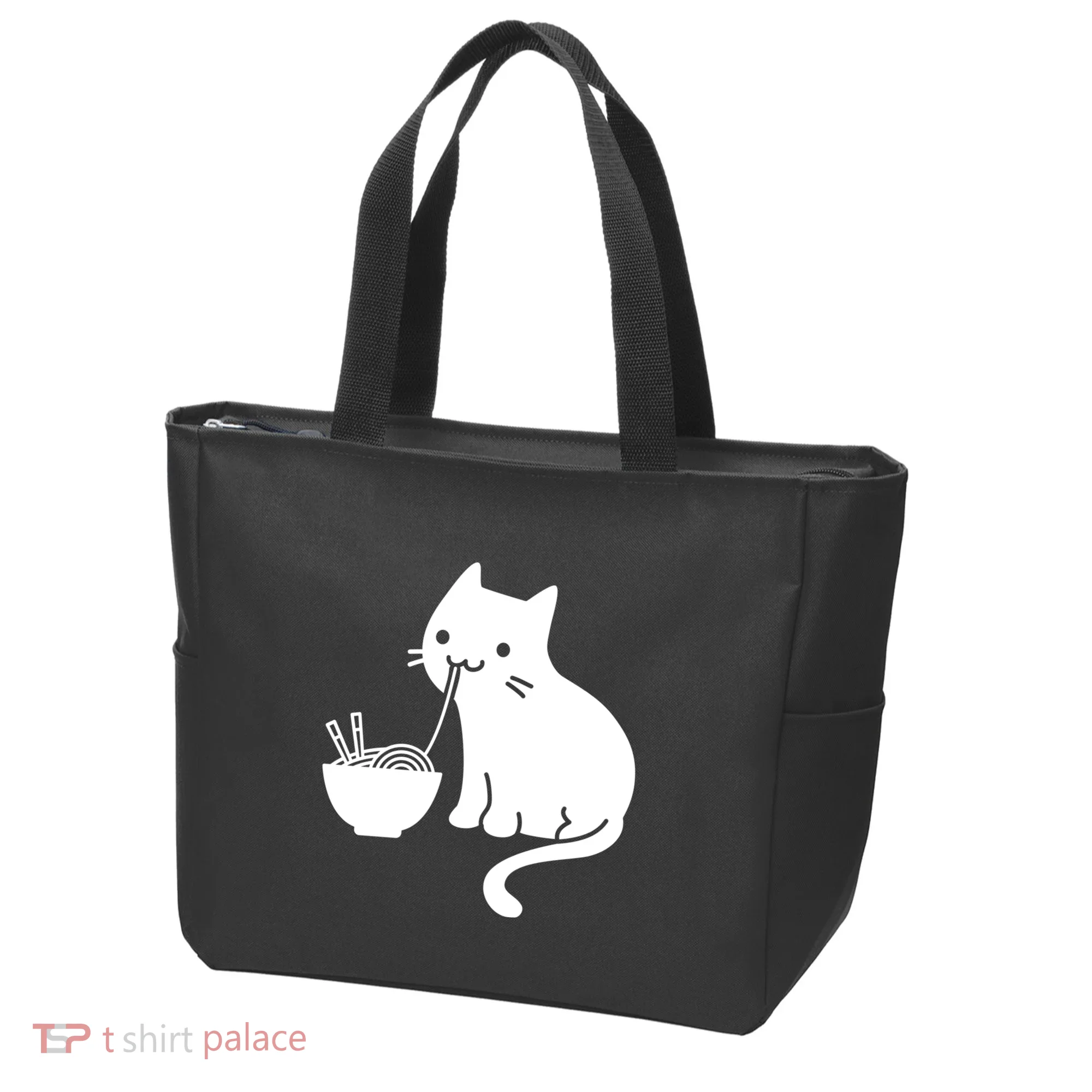 Cute Cat Eating Ramen Tote Bag