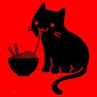 Cute Cat Eating Ramen Santa Hat thumb 1
