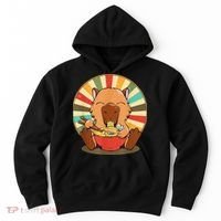 Cute Capybara Eating Ra Funny Animal Anime Manga  Hoodie thumb 0