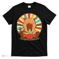 Cute Capybara Eating Ra Funny Animal Anime Manga  T-Shirt thumb 0
