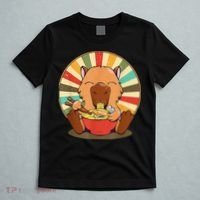 Cute Capybara Eating Ra Funny Animal Anime Manga  T-Shirt thumb 5
