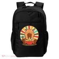 Cute Capybara Eating Ra Funny Animal Anime Manga  Backpack thumb 0