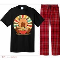Cute Capybara Eating Ra Funny Animal Anime Manga  Pajama Set thumb 0