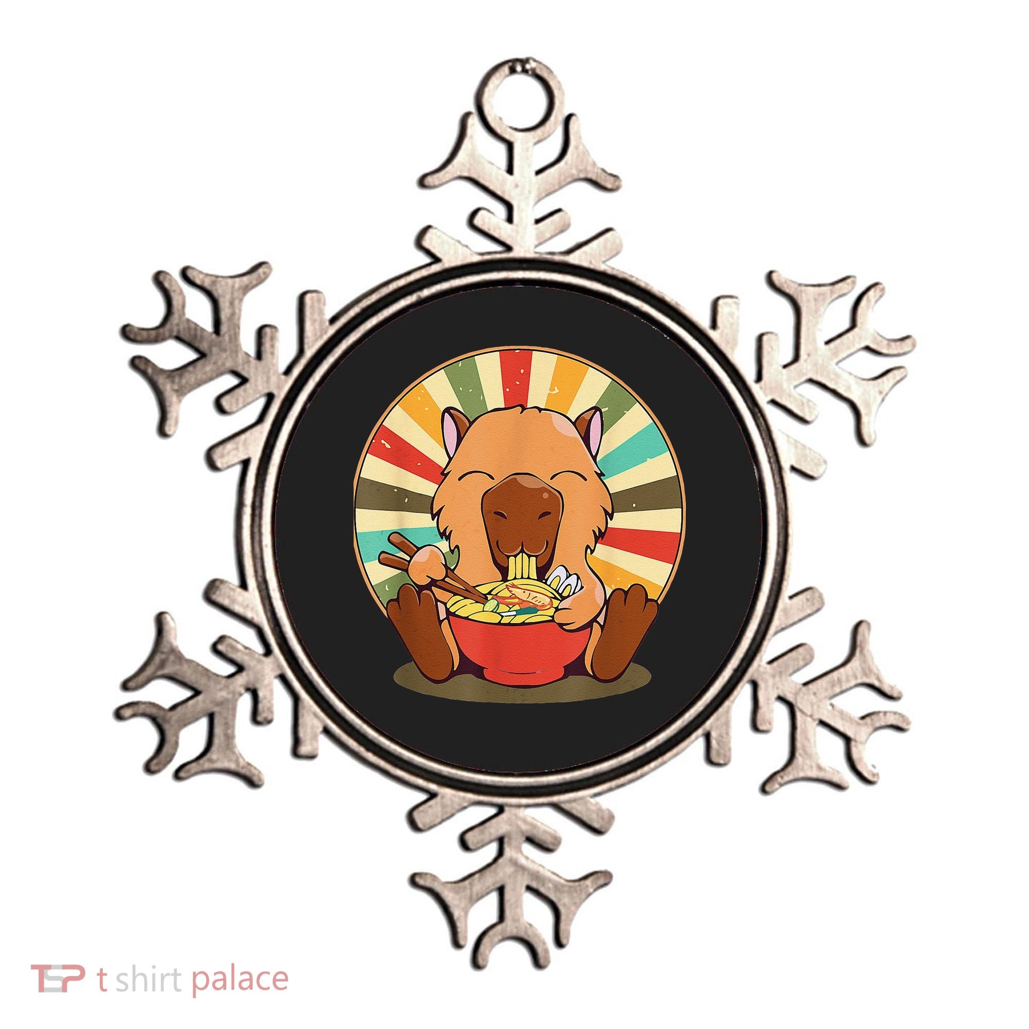 Cute Capybara Eating Ra Funny Animal Anime Manga  Ornament