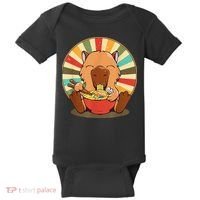 Cute Capybara Eating Ra Funny Animal Anime Manga  Baby Bodysuit thumb 0