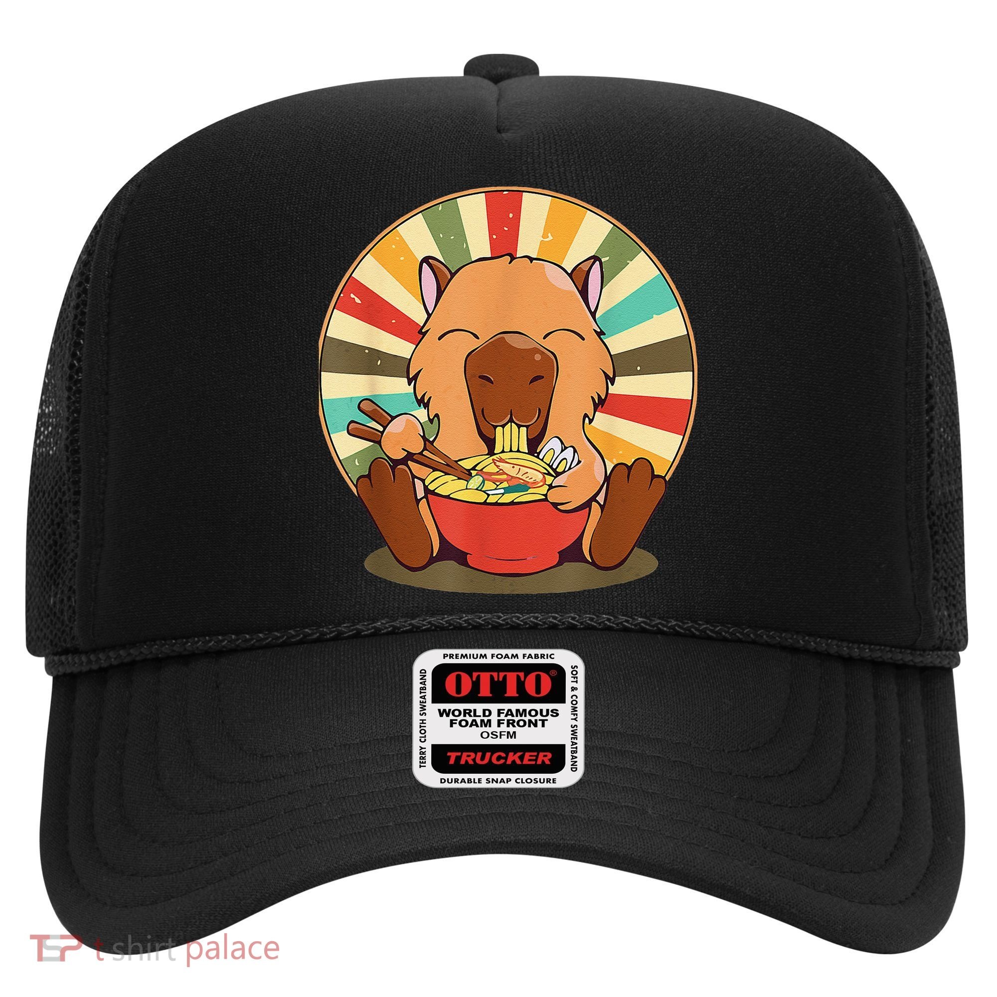 Cute Capybara Eating Ra Funny Animal Anime Manga  Hat