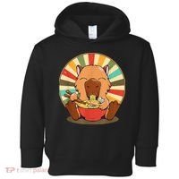 Cute Capybara Eating Ra Funny Animal Anime Manga  Toddler Hoodie thumb 0