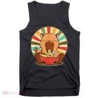 Cute Capybara Eating Ra Funny Animal Anime Manga  Tank Top thumb 0