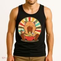 Cute Capybara Eating Ra Funny Animal Anime Manga  Tank Top thumb 3