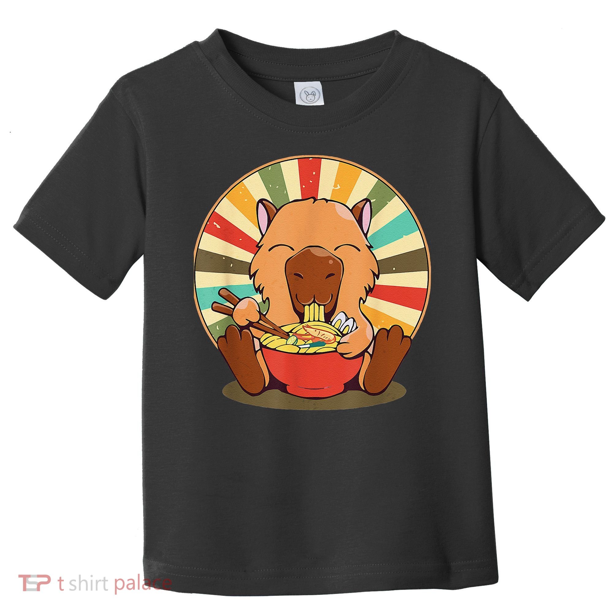Cute Capybara Eating Ra Funny Animal Anime Manga  Toddler T-Shirt